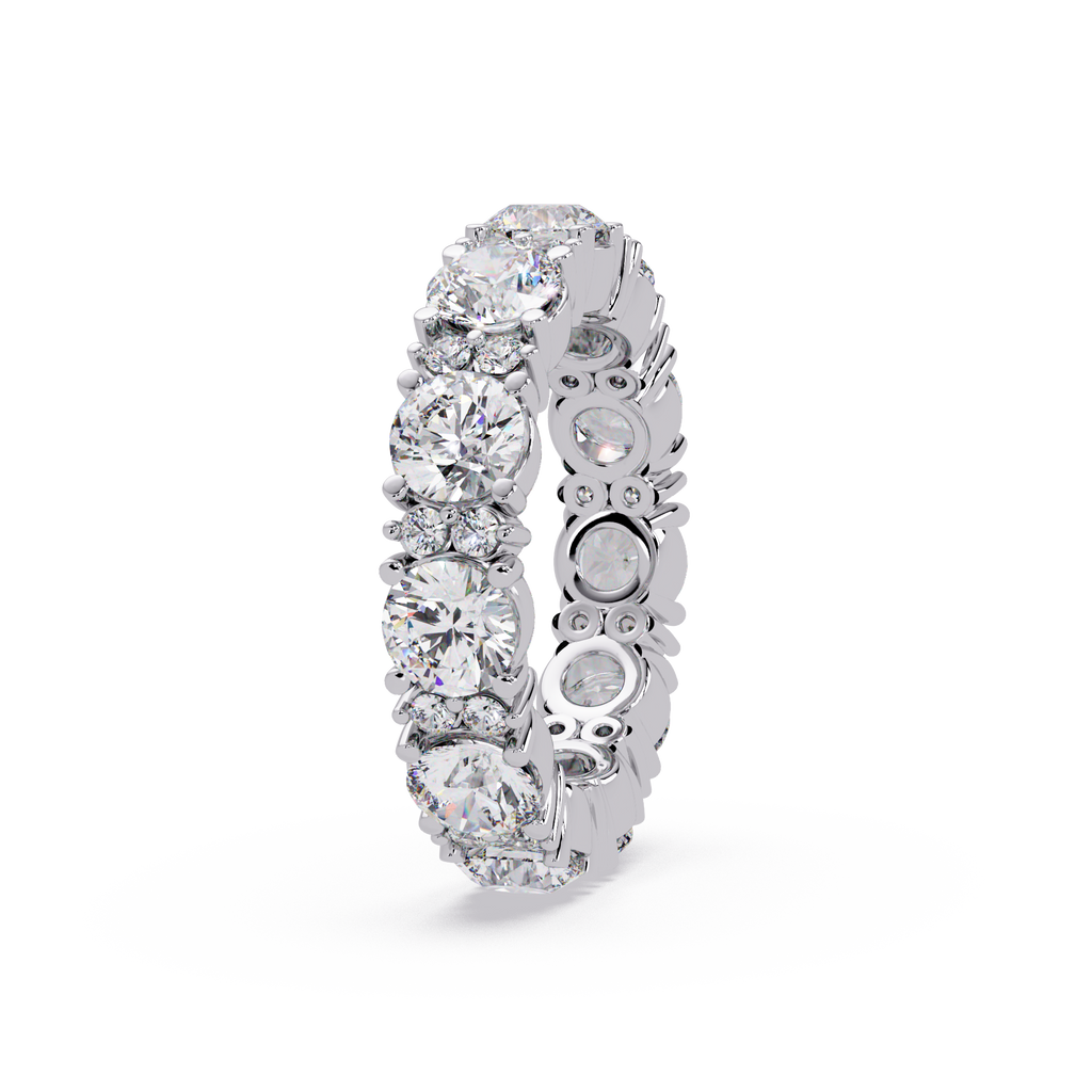 Round Cut Diamond Eternity Band in Gold