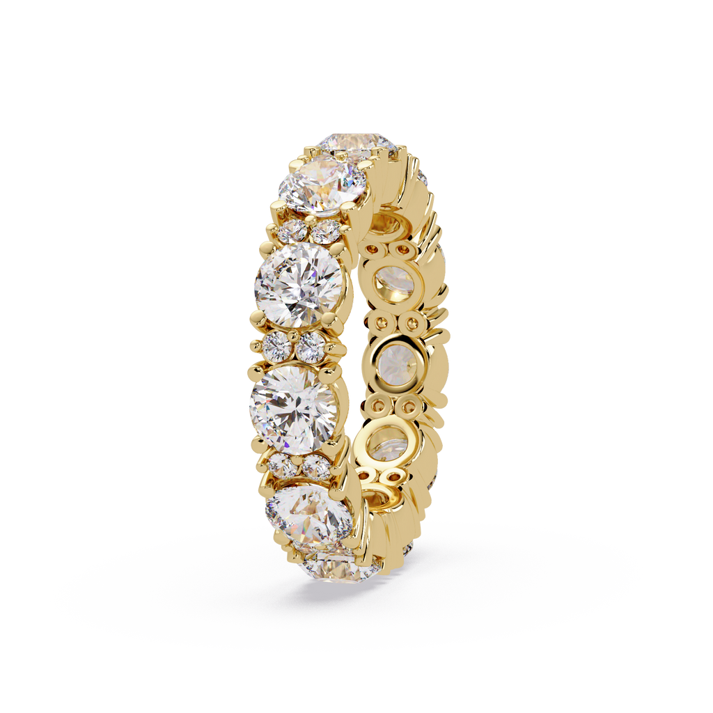 Round Cut Diamond Eternity Band in Gold