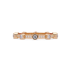Round Cut Bezel Set Diamond Eternity Band in Gold