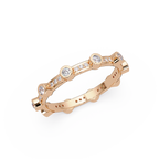 Round Cut Bezel Set Diamond Eternity Band in Gold