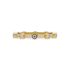 Round Cut Bezel Set Diamond Eternity Band in Gold