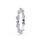 Round Cut Bezel Set Diamond Eternity Band in Gold