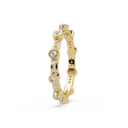 Round Cut Bezel Set Diamond Eternity Band in Gold