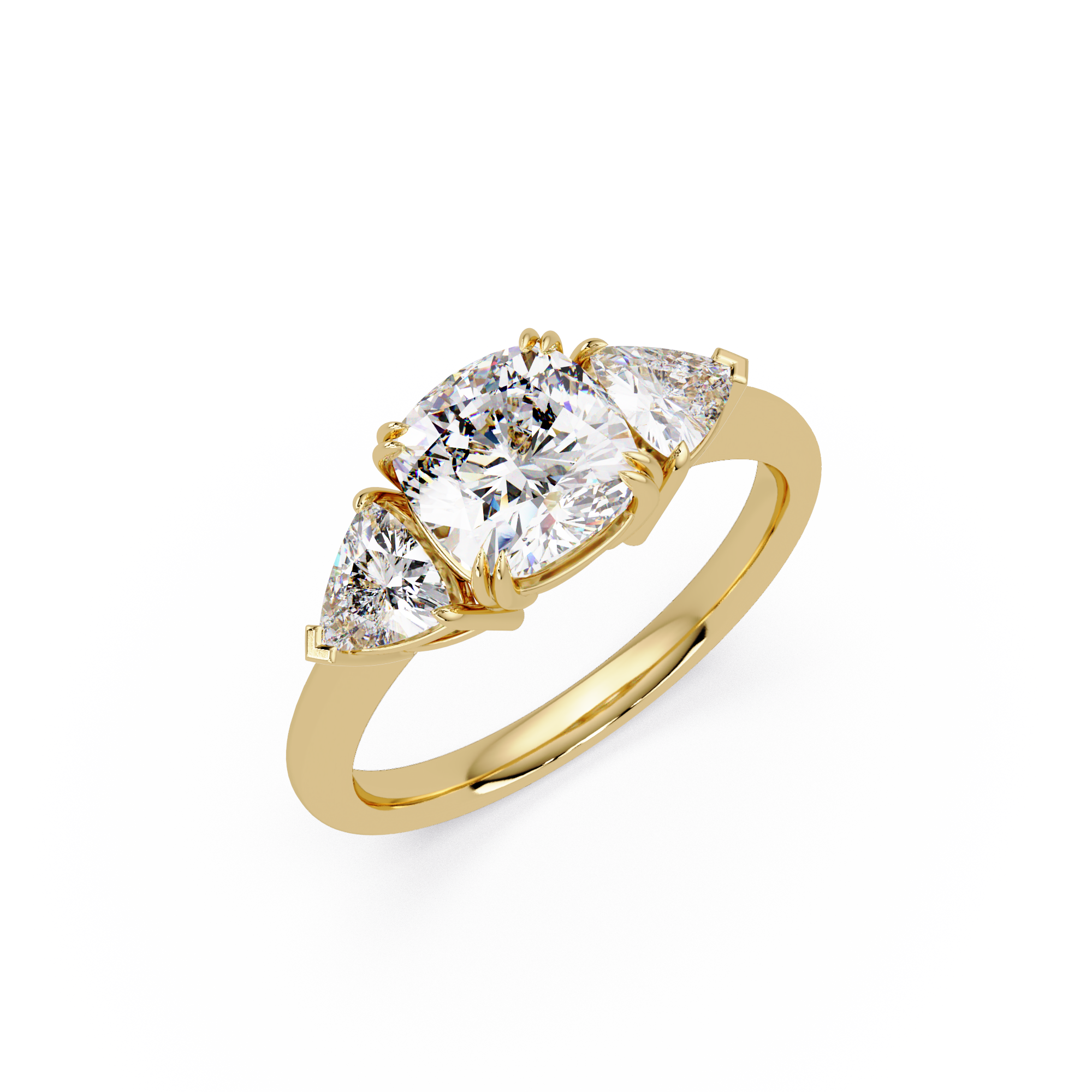 Oval & Pear Three Stone Diamond Engagement Ring