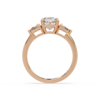 Oval & Pear Three Stone Diamond Engagement Ring