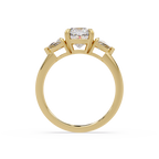 Oval & Pear Three Stone Diamond Engagement Ring