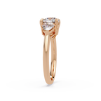 Oval & Pear Three Stone Diamond Engagement Ring