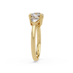 Oval & Pear Three Stone Diamond Engagement Ring