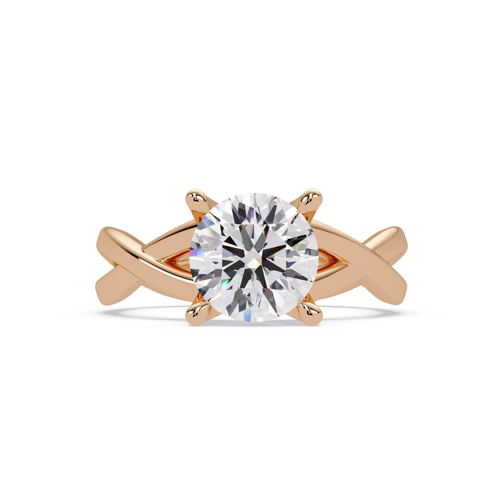 Round Cut Celtic Knot Solitaire Engagement Ring