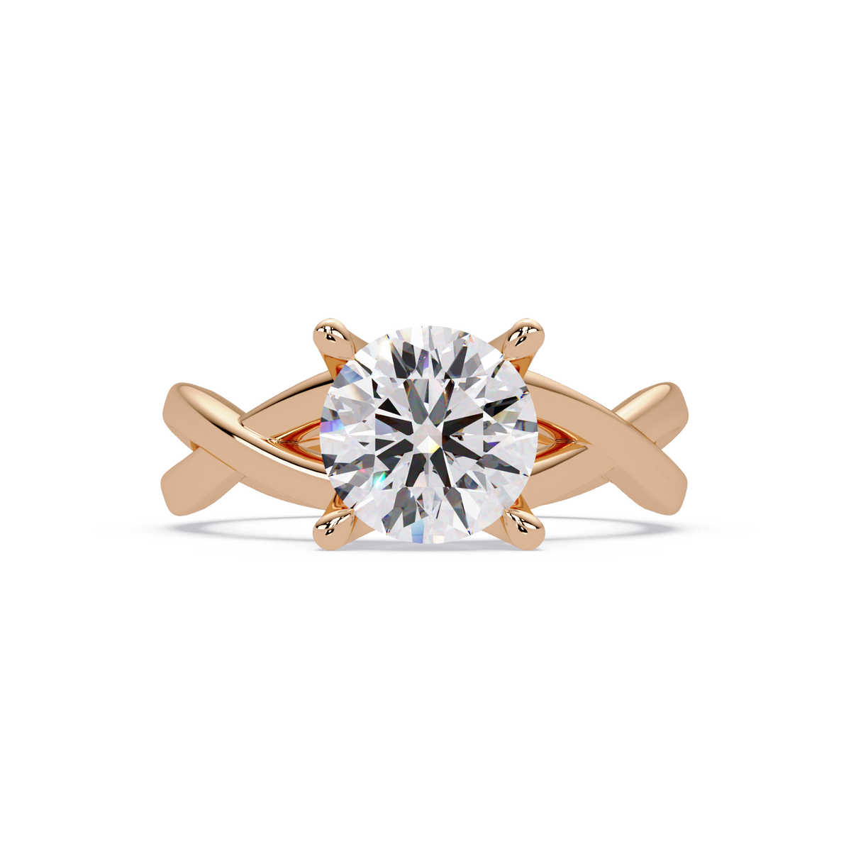 Round Cut Celtic Knot Solitaire Engagement Ring