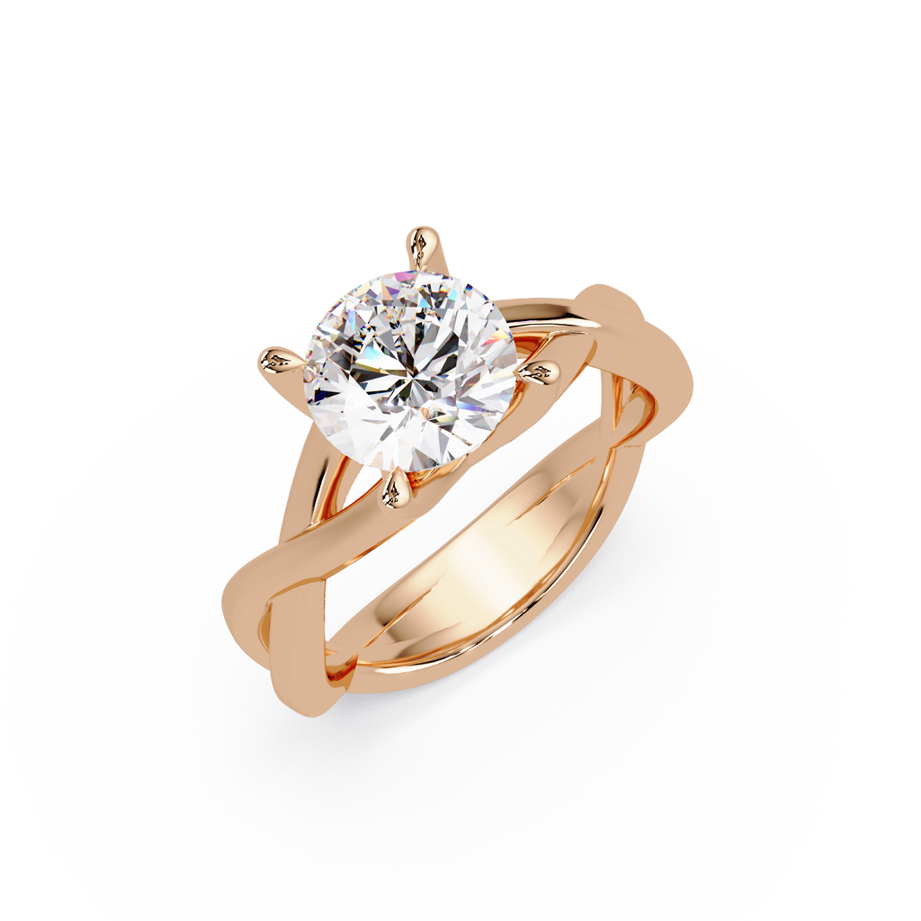 Round Cut Celtic Knot Solitaire Engagement Ring
