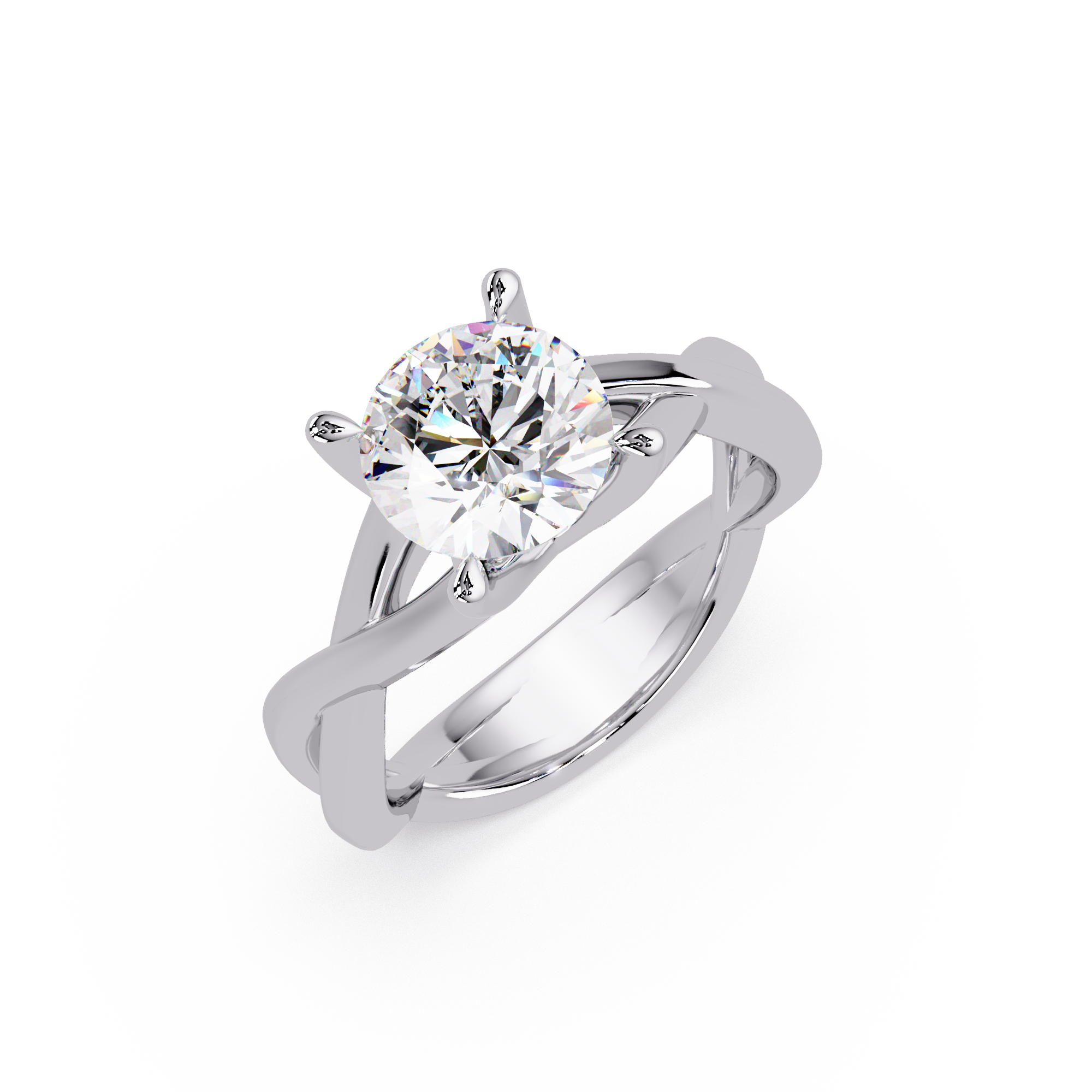 Round Cut Celtic Knot Solitaire Engagement Ring