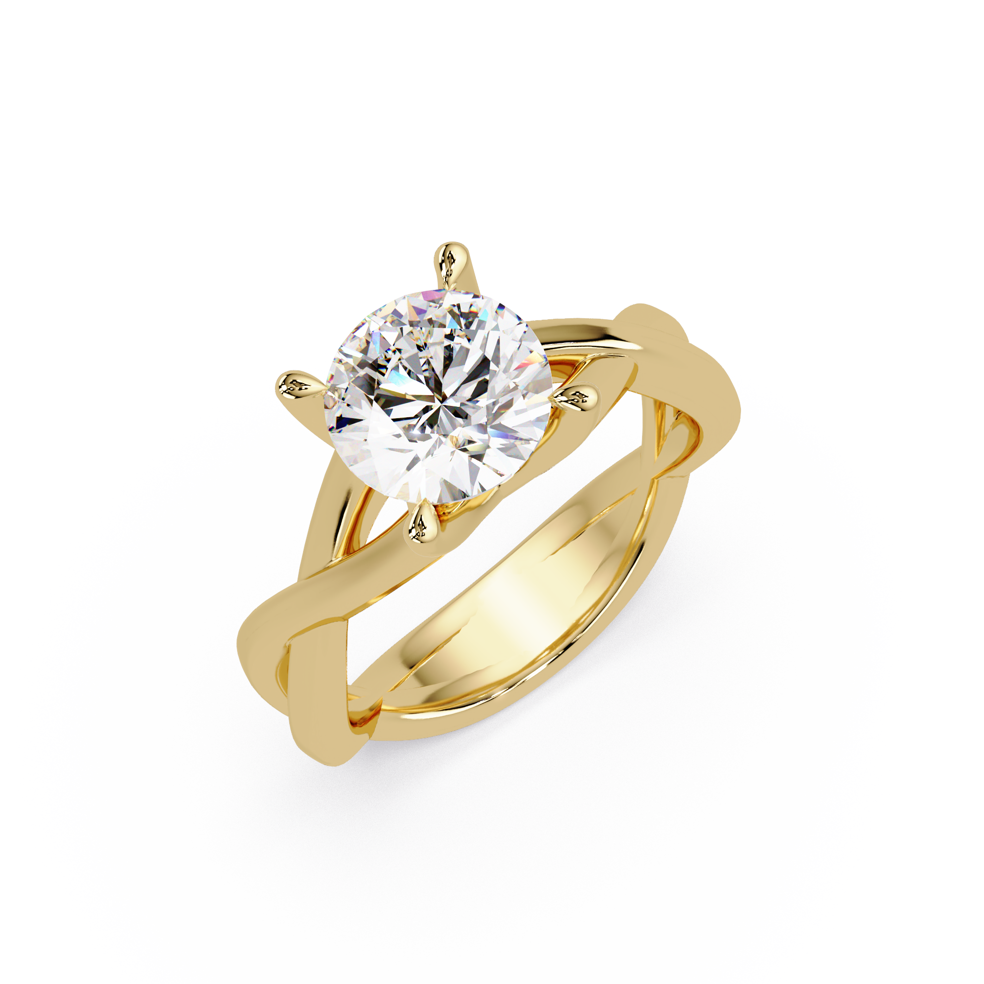 Round Cut Celtic Knot Solitaire Engagement Ring