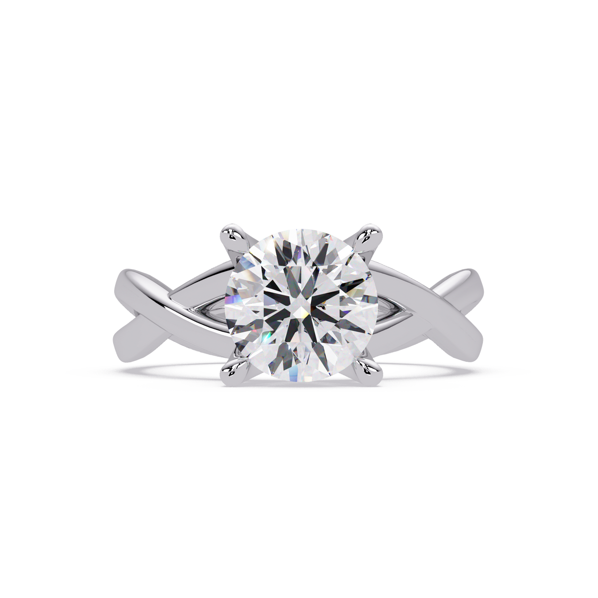 Round Cut Celtic Knot Solitaire Engagement Ring