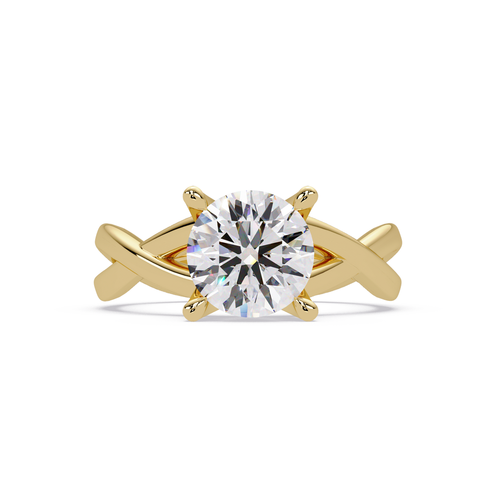 Round Cut Celtic Knot Solitaire Engagement Ring