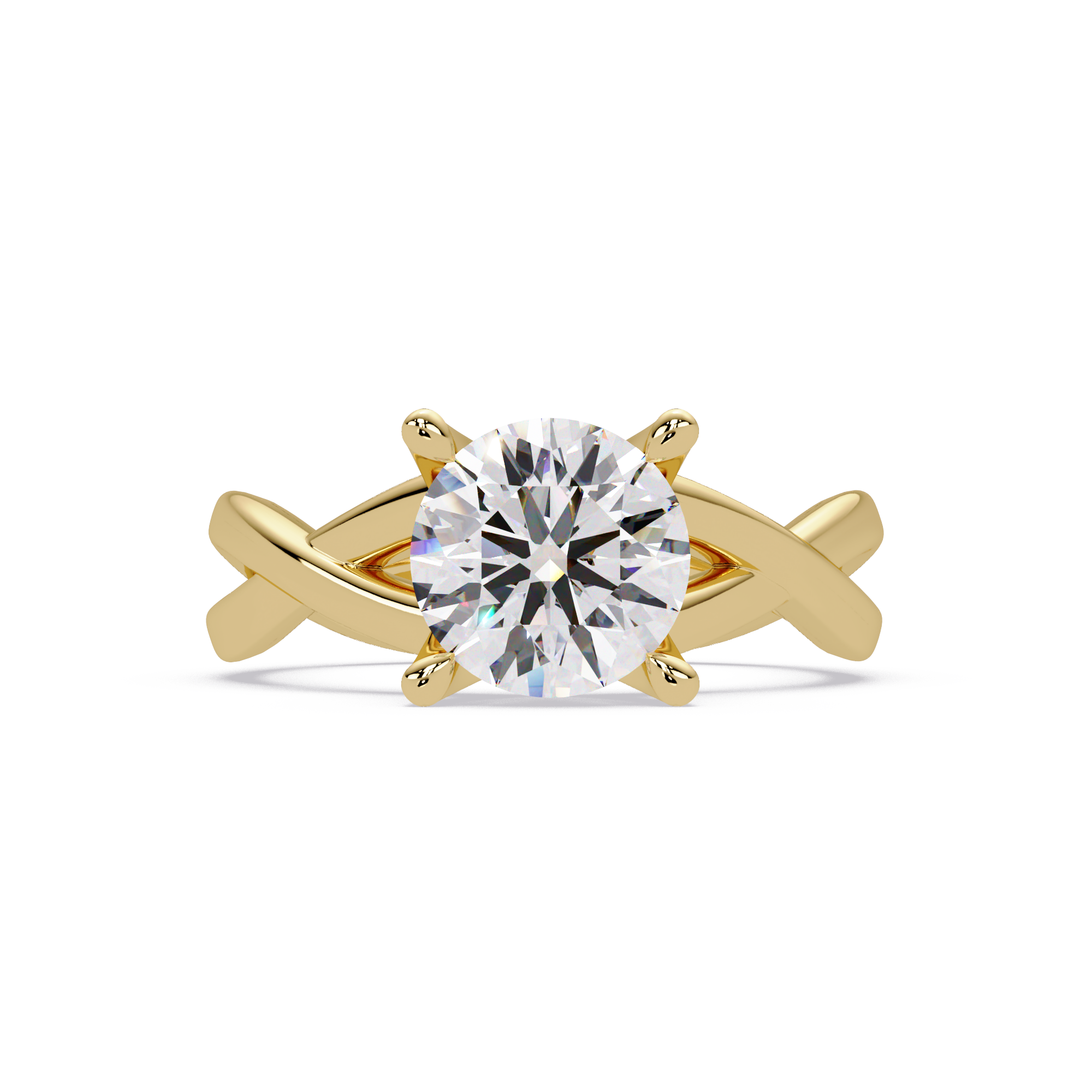 Round Cut Celtic Knot Solitaire Engagement Ring