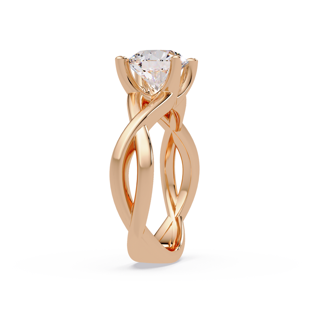 Round Cut Celtic Knot Solitaire Engagement Ring