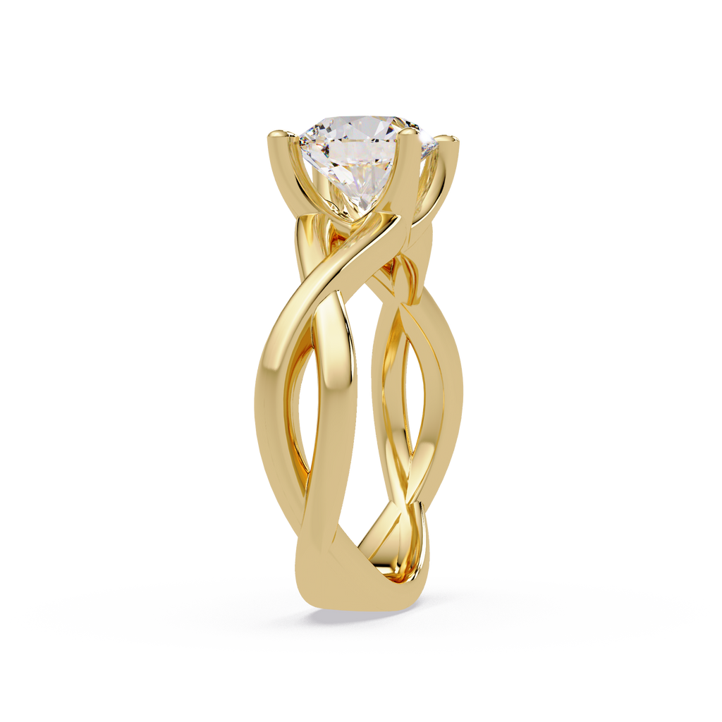 Round Cut Celtic Knot Solitaire Engagement Ring