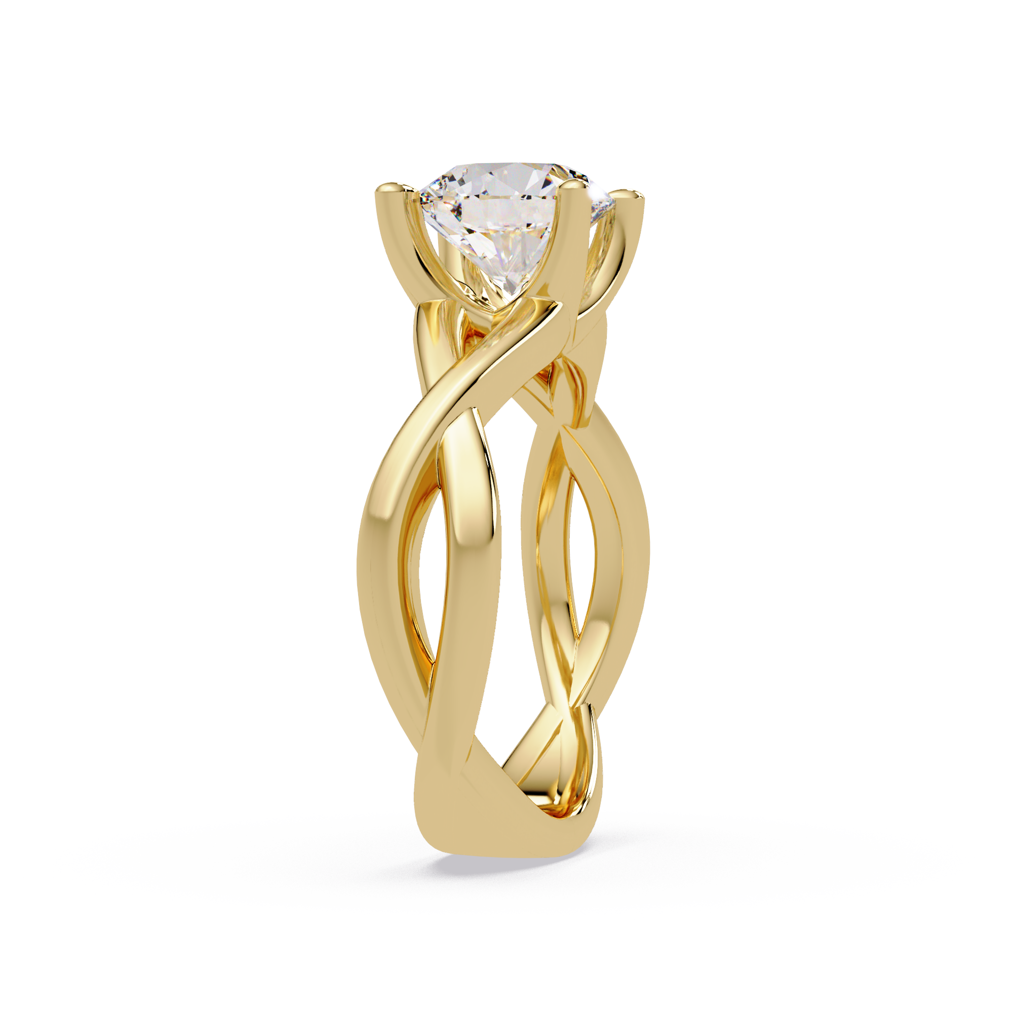 Round Cut Celtic Knot Solitaire Engagement Ring
