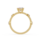 Celestial Floating Diamond Solitaire Ring with Bezel Accent Stones