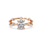 Celestial Floating Diamond Solitaire Ring with Bezel Accent Stones