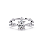Celestial Floating Diamond Solitaire Ring with Bezel Accent Stones