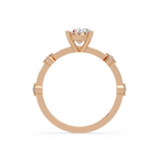 Celestial Floating Diamond Solitaire Ring with Bezel Accent Stones