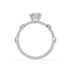 Celestial Floating Diamond Solitaire Ring with Bezel Accent Stones