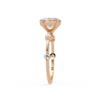 Celestial Floating Diamond Solitaire Ring with Bezel Accent Stones