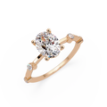 Celestial Floating Diamond Solitaire Ring with Bezel Accent Stones