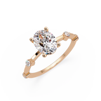 Celestial Floating Diamond Solitaire Ring with Bezel Accent Stones