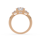 Classic Cushion Cut Engagement Ring with Trillion Side Diamonds