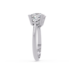 Classic Cushion Cut Engagement Ring with Trillion Side Diamonds