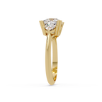 Classic Cushion Cut Engagement Ring with Trillion Side Diamonds