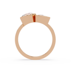 Bezel Set Cushion & Trillion Diamond Toi et Moi Engagement Ring