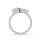 Bezel Set Cushion & Trillion Diamond Toi et Moi Engagement Ring