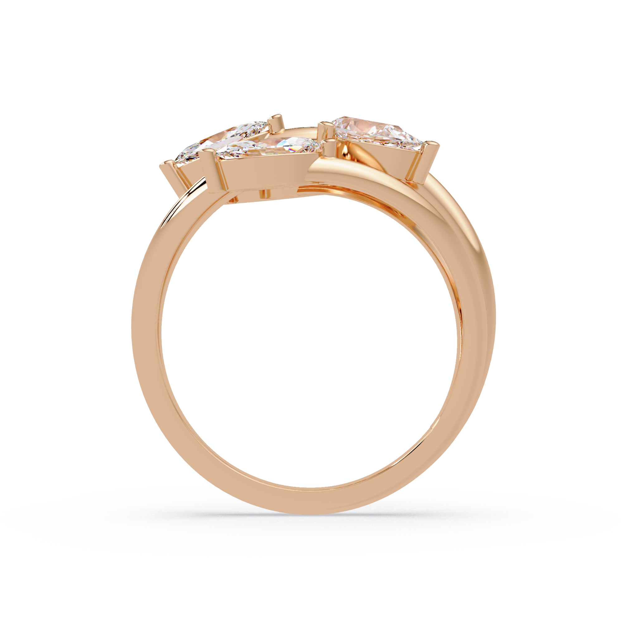 Marquise & Pear Diamond Multi-Row Wrap Ring