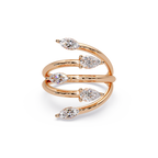 Marquise & Pear Diamond Multi-Row Wrap Ring