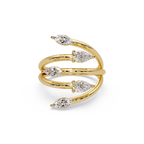 Marquise & Pear Diamond Multi-Row Wrap Ring