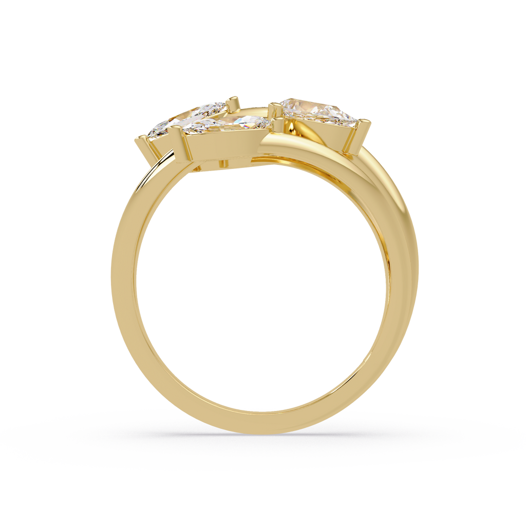 Marquise & Pear Diamond Multi-Row Wrap Ring