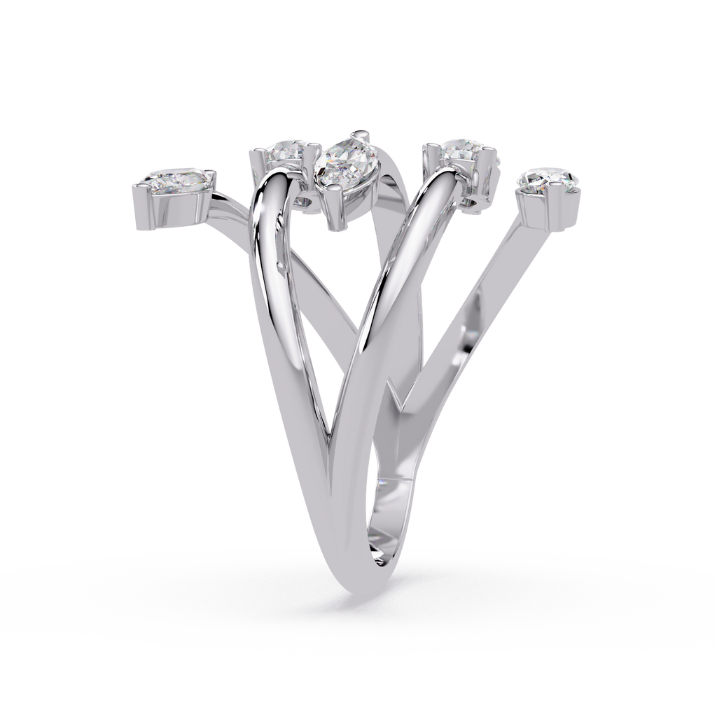 Marquise & Pear Diamond Multi-Row Wrap Ring