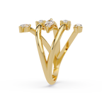 Marquise & Pear Diamond Multi-Row Wrap Ring