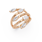 Marquise & Pear Diamond Multi-Row Wrap Ring