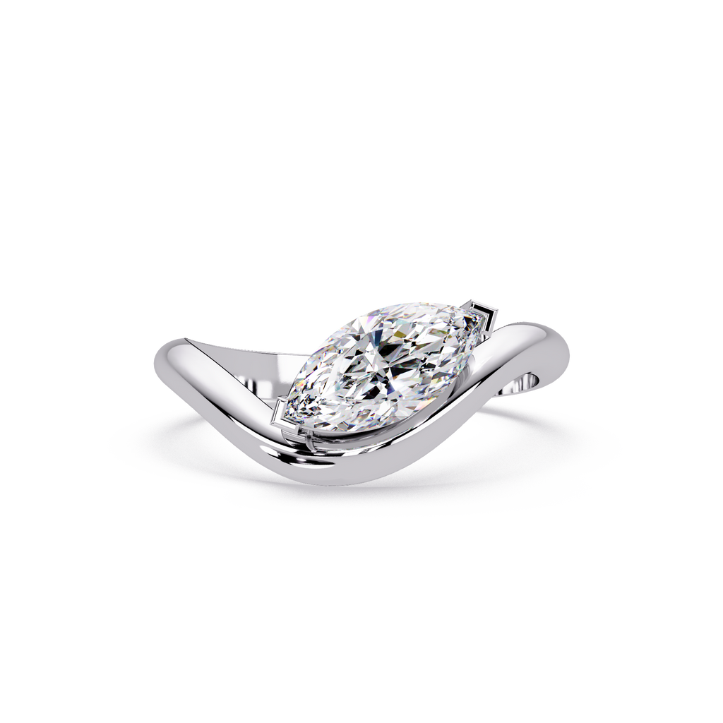 Minimalist Marquise Cut Solitaire Engagement Ring