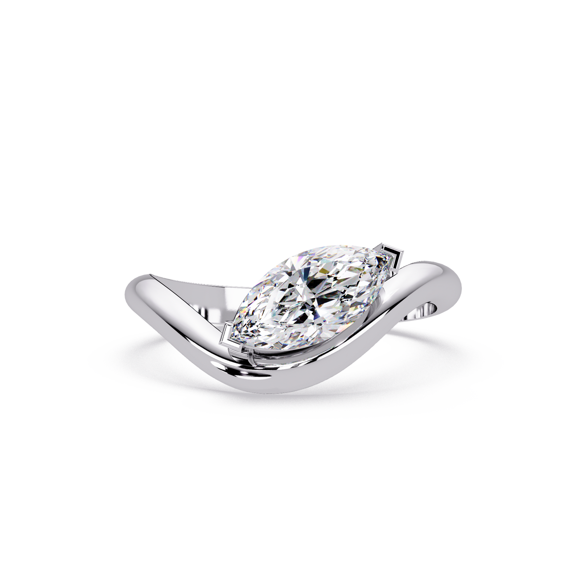 Minimalist Marquise Cut Solitaire Engagement Ring