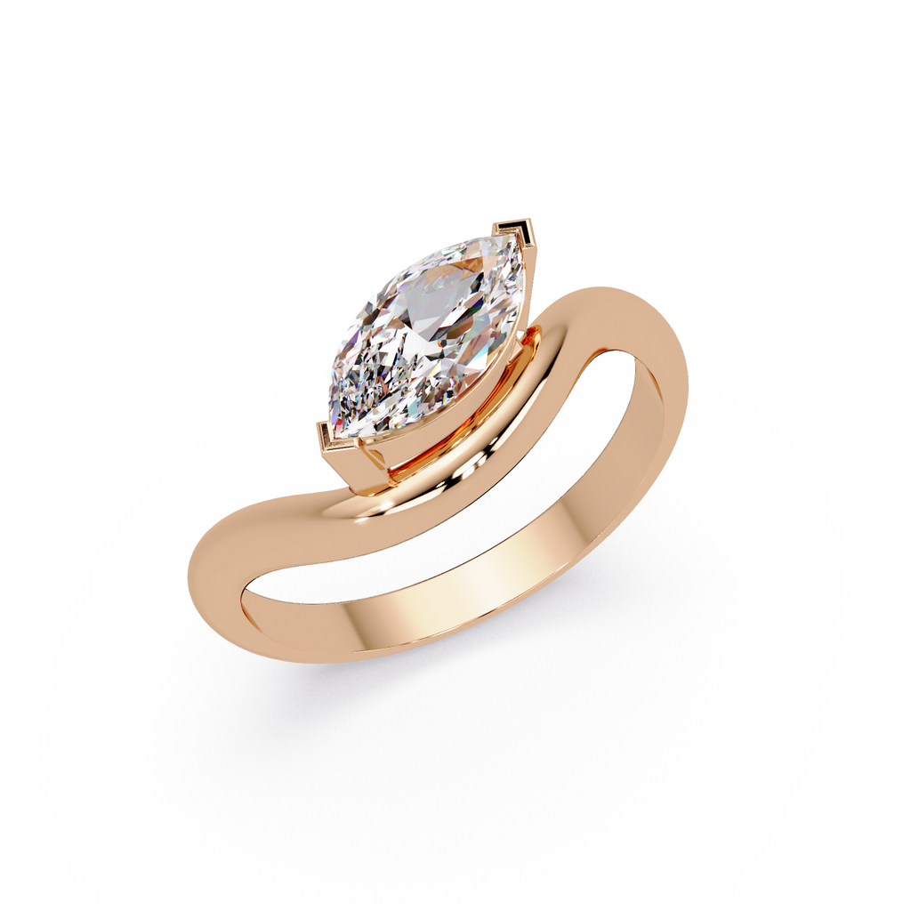 Minimalist Marquise Cut Solitaire Engagement Ring