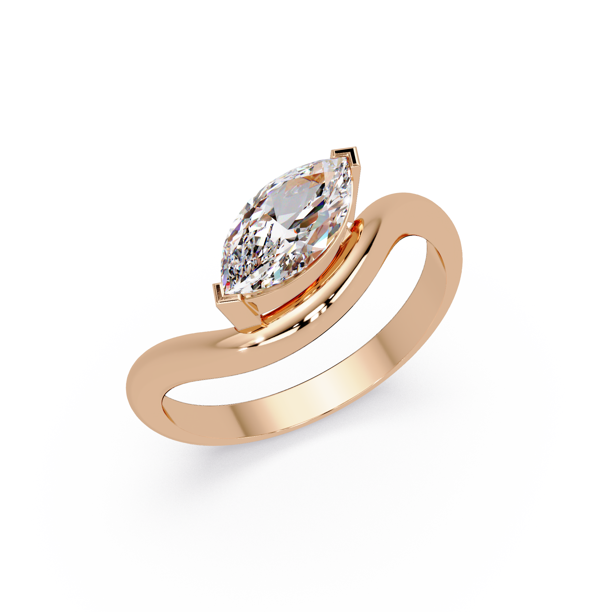 Minimalist Marquise Cut Solitaire Engagement Ring