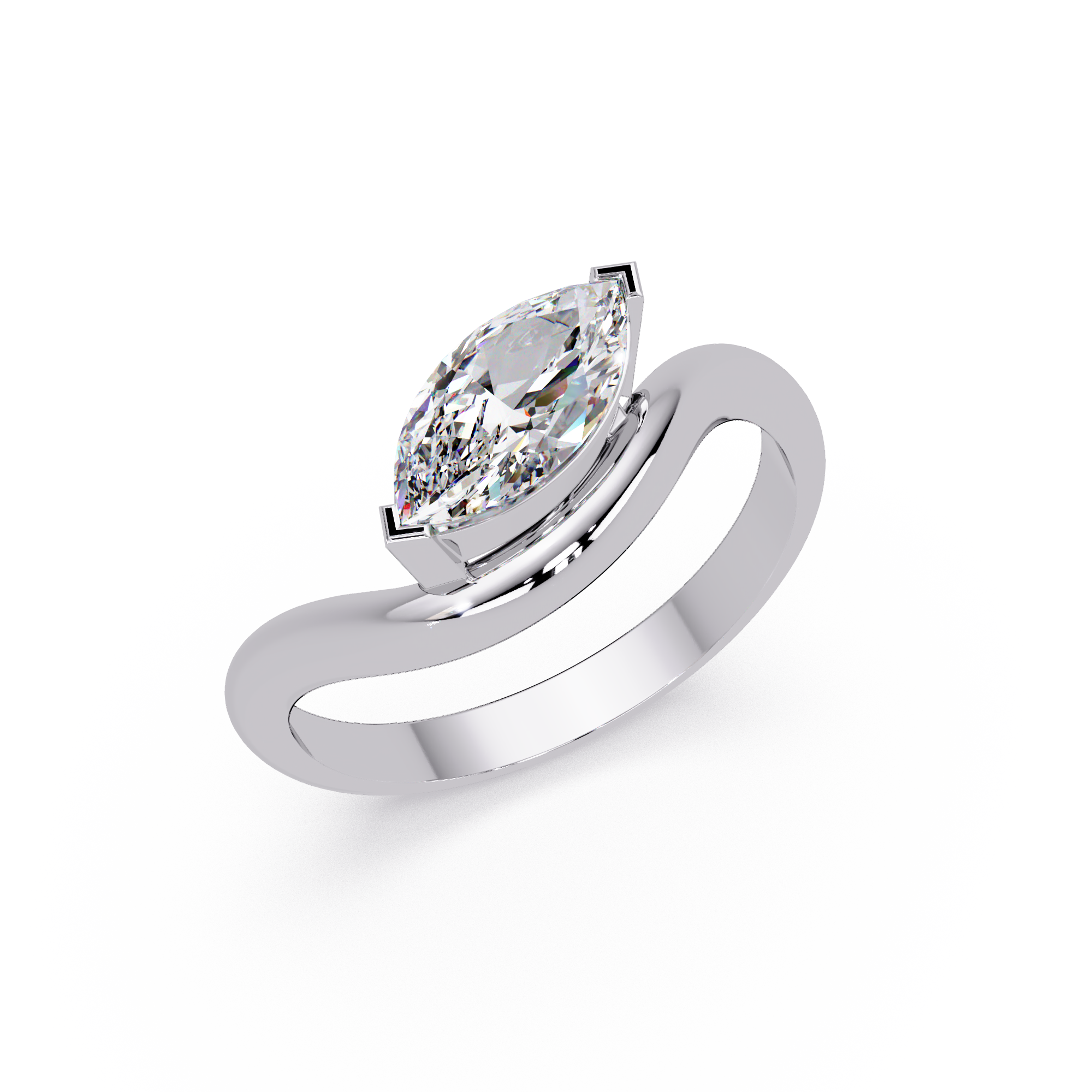 Minimalist Marquise Cut Solitaire Engagement Ring