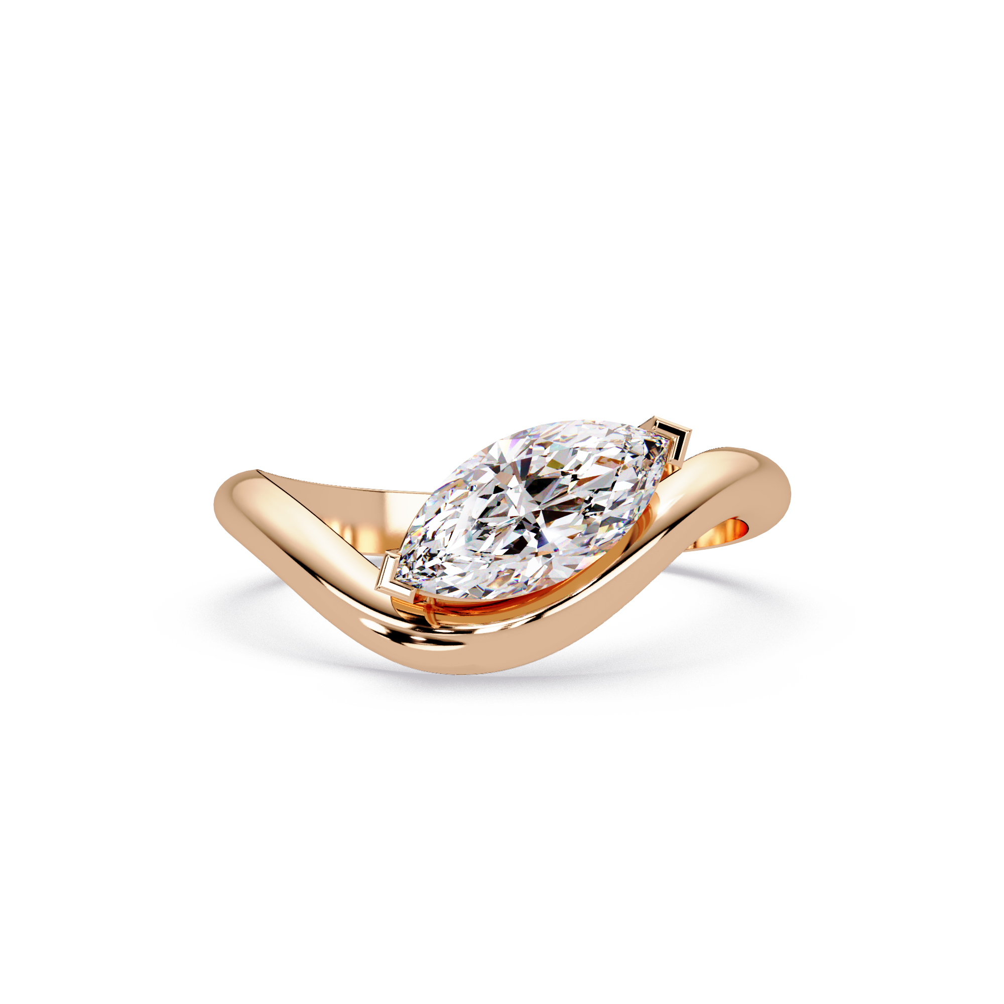 Minimalist Marquise Cut Solitaire Engagement Ring