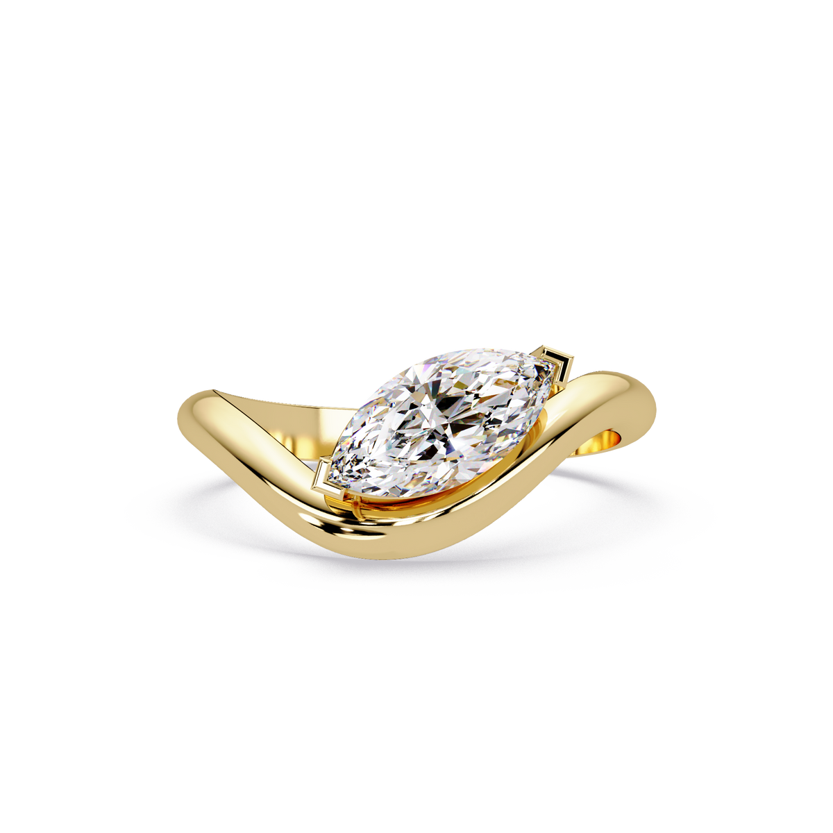 Minimalist Marquise Cut Solitaire Engagement Ring